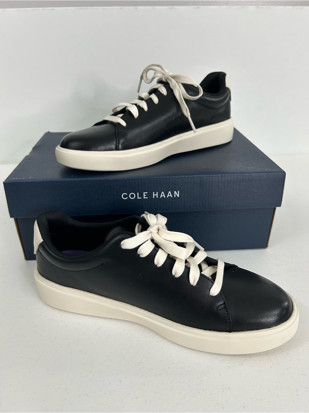 Cole Haan Womens Grand Court Traveller Court Sneakers Black Size 8 NEW